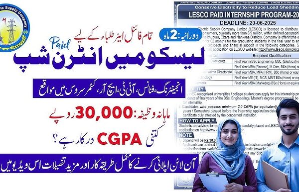 LESCO Internship - www.lesco.gov.pk