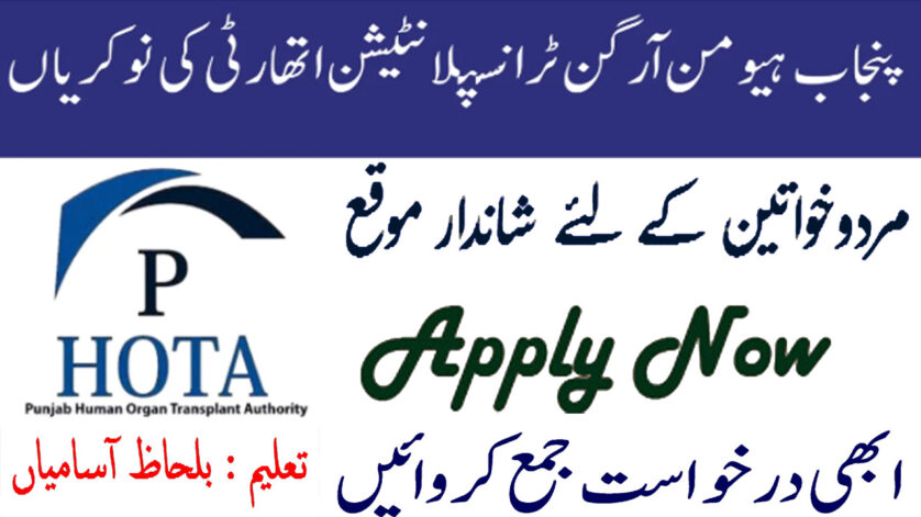 PHOTA Punjab Jobs 2025 phota.punjab.gov.pk application form
