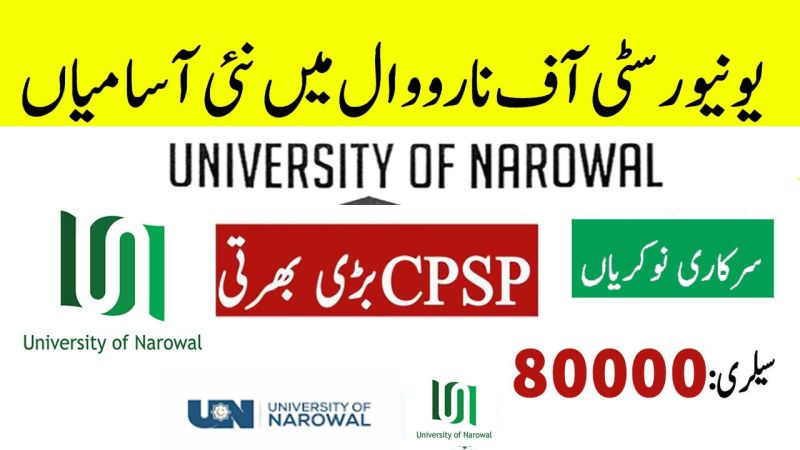 University of Narowal Jobs 2025 www.uon.edu.pk University careers