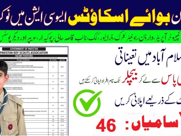 Pakistan Boy Scouts Association Jobs 2025