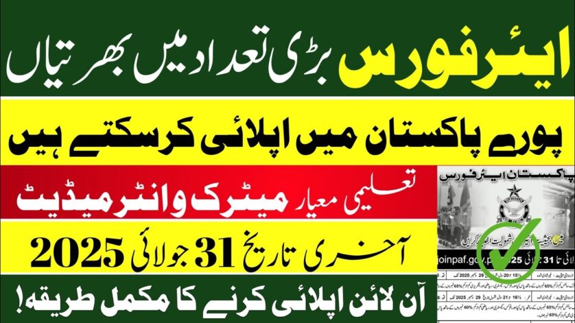 Join PAF as Airman 2025 Online Registration www.joinpaf.gov.pk