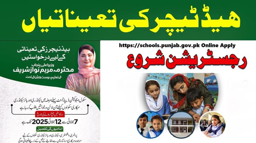 https://schools.punjab.gov.pk Online Apply