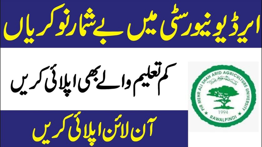 www.uaar.edu.pk Arid Agriculture University Rawalpindi Jobs 2025