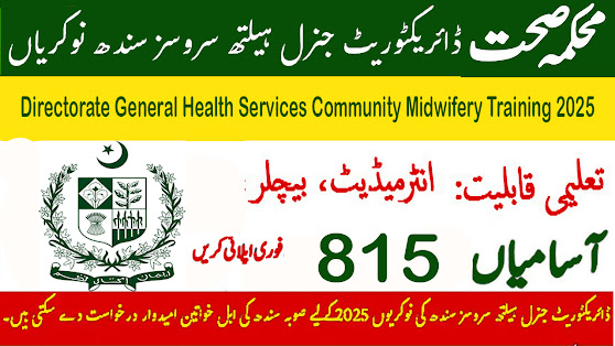 Directorate General Health Services Sindh Jobs
