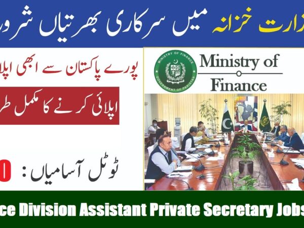 Finance Division Assistant Private Secretary Jobs 2025